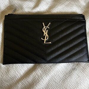 Yves Saint Laurent Black Quilted Leather Clutch